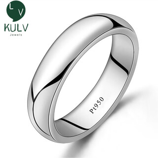 Fat donglai same style platinum ring pt950 for men and women, birthday gift, wedding couple's ring, fashionable and simple white, men's ring (default live, closed remarks)