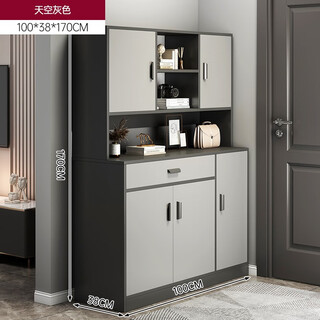 Youan shoe cabinet home door storage cabinet large capacity entrance cabinet simple all-in-one storage cabinet recommended high style丨100cm sky gray