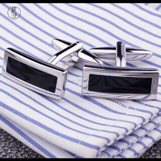 Lemon fiber french shirt cufflinks, men's cuff nails, business french buttons for men and women, high-end gift box, long black business cufflinks, gift box