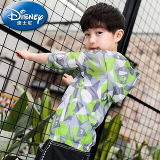 Disney (disney) boys' sun protection thin jackets summer clothes 2025 new children's spring and autumn children's clothing medium and large children's casual western style tops green size 110 recommended height 100cm