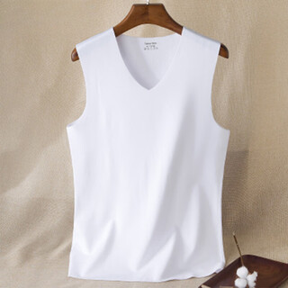 Fumei rachel winter seamless warm vest men's velvet thickened slim fit heating customized bottoming shirt men's vest trendy white 002 vest xl