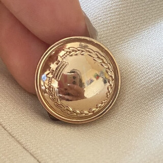 (available for wholesale) gilt flower dots, ladylike style, exquisite thin thick coat, hand-stitched buttons, placket, cuff buttons, metal buttons, bright gold, 20mm, 6 pcs