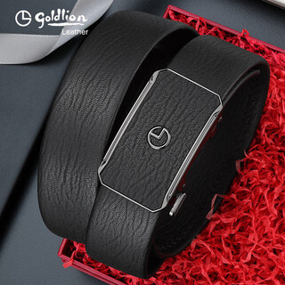Goldlion men's belt first layer cowhide automatic buckle belt fashionable business trouser belt gift box new year's gift