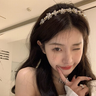 Mu ding ding rhinestone headband metal crystal high-end hair accessories french retro new style headband female hairpin goddess