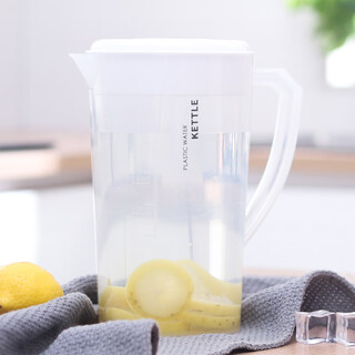 Molin cold kettle, high temperature resistance, large capacity, plastic cold kettle, bean berry juice, cool boiled water cup, teapot set, white 2.2l (with scale)