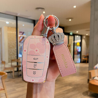 Cangsu is suitable for 22-24 toyota visa key cover luxury version camry highlander bag rav4 shell b old smart/sakura pink (silver pink diamond crown