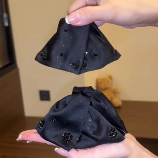 Two worlds 2025 new hepburn clip high-end bow hair clip headwear women's back high-quality hair clip louis star language clip