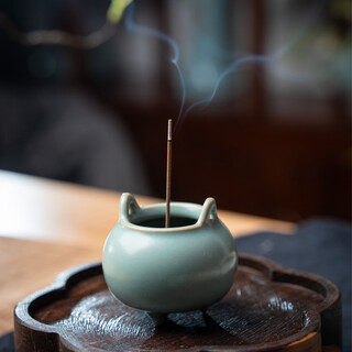 Jane jiangru kiln antique glaze nail small fat incense burner