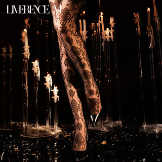 Lai mi runsi baroque stockings ultra-thin transparent lace retro jacquard banquet socks nude pink t crotch open crotch one size fits all