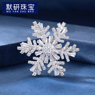 Moyan snowflake brooch women's exquisite rotating snowflake pin niche design corsage suit accessories silver white rotating snow crystal a25-209