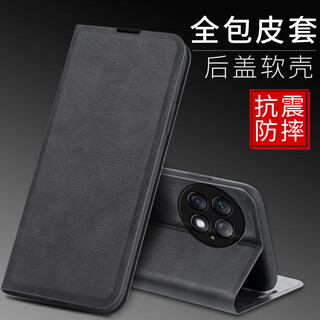 佩诺OPPO 一加 Ace2手机壳PHK110保护套翻盖式皮套镜头全包边防摔简约新潮男女款外壳 【磁吸款翻盖皮套】爵士黑 OPPO 一加 Ace2