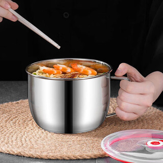Chenbu 304 stainless steel instant noodle bowl student large-capacity lunch box with lid soup bowl canteen lunch box instant noodle cup cm with lid