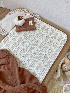 Baby diaper pad, pure cotton, waterproof, washable, large size, breathable, menstrual pad, children's overnight baby diaper pad, beihai hibiscus, autumn and winter quilted style 70x90cm