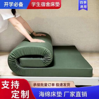 Zhexiang army green school dormitory staff unit single bunk bunk military training sponge mattress mat 0.9m extra hard 3cm (military green cloth cover) f45 comfort hardness recommended 85*190cm (dormitory mattress)