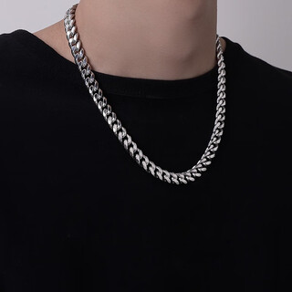 Mansheng cuban necklace men's thick style trendy brand versatile high-end titanium steel necklace american fitness boys' clavicle chain accessories necklace