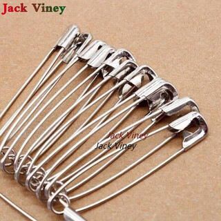 Tongrubi stainless steel paper clip, nickel-plated, old-fashioned fixed clothing pin, simple safety insurance pin buckle pin, no. 2 3.8 cm, 10 pieces in a bag