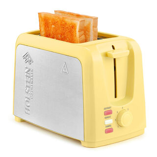 Holstein housewares yellow 2-slice toaster 7-stage toasting extra-wide slots removable crumb tray high lift defrost function