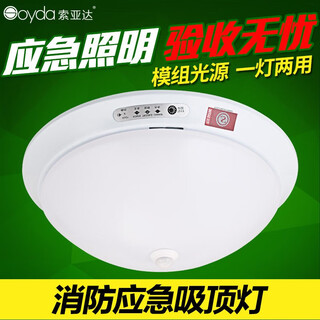 SUOYADALED吸顶灯 走廊过道楼梯人体红外感应声光控应急消防车库停电照明 应急灯18W光源+声控
