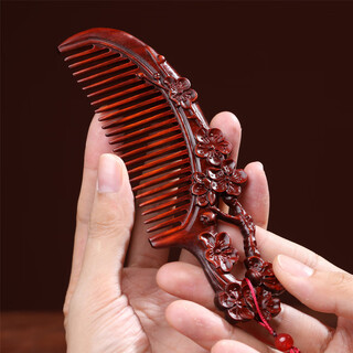 He jiagong xiaoye rosewood hairpin mahogany peach blossom drunken plum blossom hairdressing comb for girlfriend’s birthday and valentine’s day peach blossom comb
