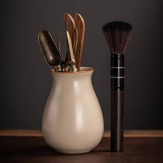 Porcelain brand tea set ru kiln tea ceremony six gentlemen opening piece ru porcelain tea ceremony tube tea needle sauce teaspoon pot holder pen complete set of tea set accessories douhuang ru kiln <tea ceremony> six gentlemen