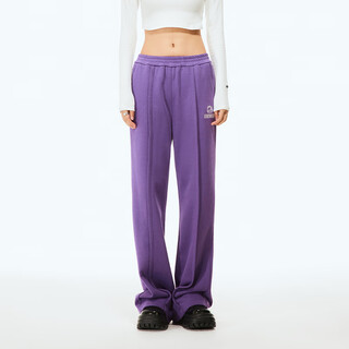 Fun trendy brand casual pants autumn ladies new style tall and slim versatile european and american simple loose trousers comfortable purple xs