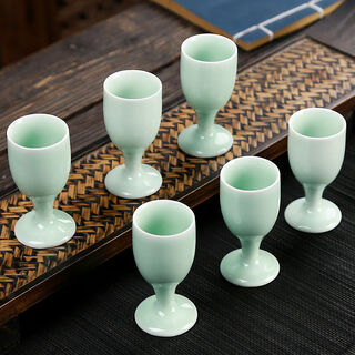 New jingdezhen ceramic wine cup, white wine cup, shot glass, goblet, single shot glass, white wine cup, 6 celadon cups
