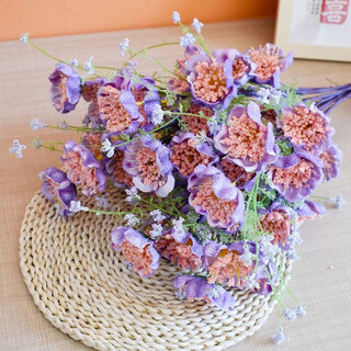 Xushansi hibiscus artificial flower azalea butterfly love flower white butterfly dried flower guest decoration living room tv cabinet dining table flower arrangement colorful butterfly hibiscus 5 purple
