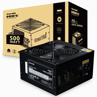 Great wall hope series great wall computer power supply 75cm long wire/temperature controlled fan/wide 500w straight out hope-6000ds dual 8pin
