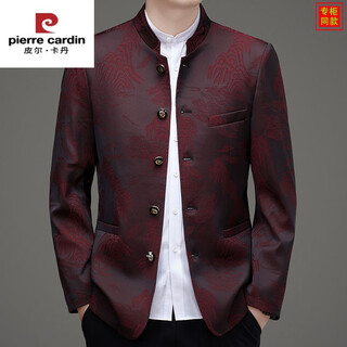 Pierre cardin (pierre cardin) stand collar chinese style suit tang suit men's new chinese style dad dress tunic casual jacket 593 red (single top) 175/l