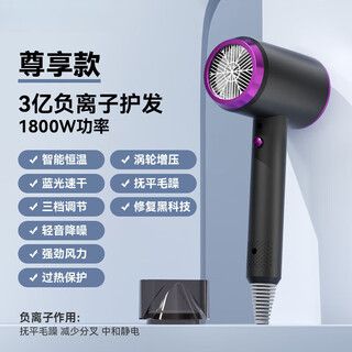 Shunrui german original quality xiao yang recommends 500w hair salon special negative ion hair dryer student dormitory home folding portable blu-ray upgraded matte gray 1800w blu-ray negative ion + air nozzle