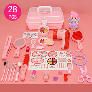 Shantou lincun cosmetic box toy girls princess simulation play house set girls baby 3-6 years old 5+ magic 820 cosmetic box hairdressing set