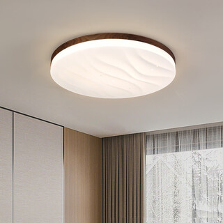 铜格格黑胡桃木新中式吸顶灯客厅主灯灯具实木中式全屋全光谱护眼卧室灯 5~圆形48cm三色温