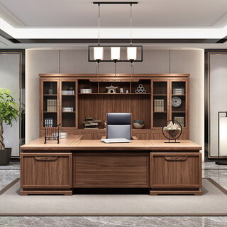 Fenfan new chinese style solid wood boss desk ceo desk executive desk office desk and chair combination office furniture customization 2.6 meters desk