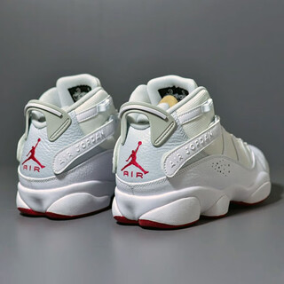 Nike (nike) aj six-time champion men's shoes air jordan 6 rings aj6 casual basketball shoes cushioning sports casual shoes 322992-116 white red 40.5