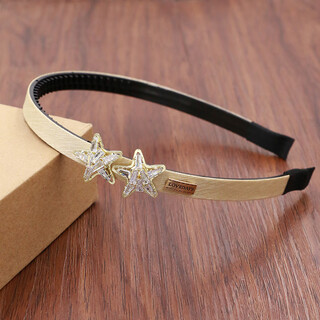 Children's hairbands little star hair accessories girls hairpins with toothed anti-slip headbands student headbands simple and cute beige