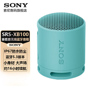 索尼（SONY）SRS-XB100无线蓝牙音箱 重低音炮 户外迷你便携式小音响 重低音16小时续航 防水防尘 送男女友礼物 SRS-XB100蓝色