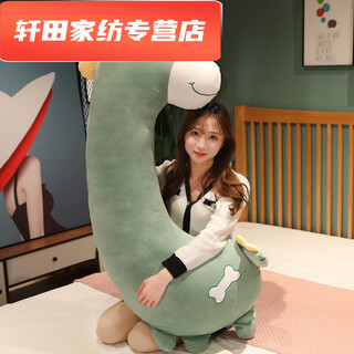 Muran noel's new long strip pillow is removable and washable for girls to sleep on the bedroom bed, leg-sleeping pillow for side sleeping, boys' pillow for pregnant women, dinosaur style double-sided plush style, small size, about 1 meter in length, independent liner, removable and washable