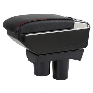 Montafil logo 301 citroën new elysee central armrest box 14 15 16 years special car accessories modification double layer sliding telescopic model without usb black