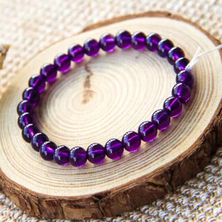 Bosfru collection-grade uruguayan amethyst bracelet, good luck to women, natural crystal bracelet, transfer beads, high-end gift for girlfriend, collection-grade amethyst bracelet-6mm