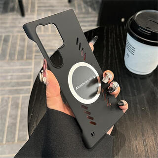 Yuning frameless cooling magnetic suitable for samsung galaxy s24+ mobile phone case new niche creative s23/s22 advanced skin feeling matte s20ultra men and women black skin feeling matte* mesh cooling magnetic suction samsung galaxy s23 ultra