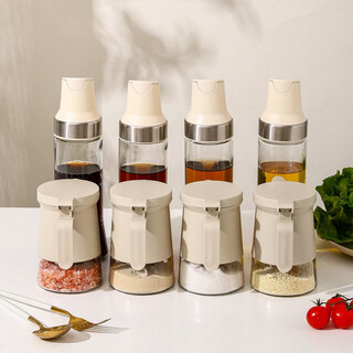 Kawasimaya kawashimaya seasoning jar seasoning box home kitchen salt msg seasoning jar storage box combination set seasoning jar 350ml (with desiccant + control spoon)