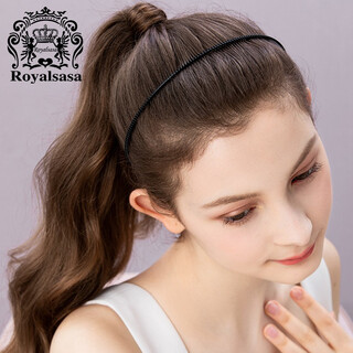 Royalsasa spring face wash headband korean style simple adult sports headband hair accessories men and women hair cave black bl