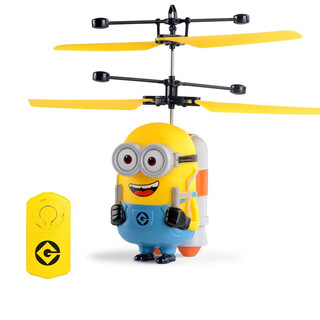 Despicable me minion remote control plane toy aircraft drone sensor mini helicopter fall resistant suspension birthday gift remote control version