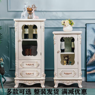 Haolibon european wine cabinet modern minimalist tea cabinet solid wood red wine cabinet storage cabinet storage cabinet entrance sideboard living room cabinet 89 new single door one abstract tooth white gold