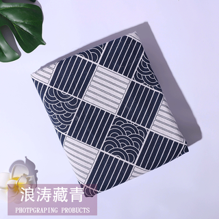 Jiazhilu tablecloth cotton and linen small fresh rectangular tablecloth tea table cloth tablecloth ins style desk cloth student dormitory wave navy blue 200*150cm