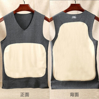Yalu 2 pieces men's thermal vest men's seamless thickened velvet autumn and winter large size thermal underwear bottoming shirt black + gray 2 pieces 2xl (recommended 120-155 jin jin equals 0.5 kg)