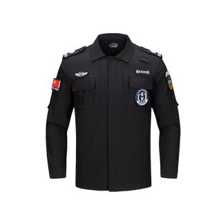 511 autumn and winter velvet quick-drying security work clothes long-sleeved suit for training wear logo belt hat shoes black spring and autumn single top xl-175