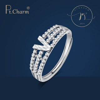 Pt.charm platinum ring pt950 geometric v-shaped living ring female personality trendy cool sparkling letters female luxury tail ring customized 2.7 grams more refund less replenishment please contact customer service for details