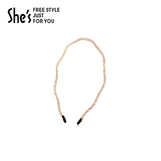 She s qianzi yaowo declaration elegant craftsmanship crystal fine hairband wavy headband hairpin hair accessories birthday gift for women soft pink a0