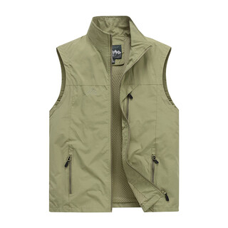 Mingwei baodeng men's thin vest multi-pocket journalist photography workwear vest summer outdoor sports fishing mountaineering waistcoat vest khaki 2xl (recommended 140-155jin jin equals 0.5 kg)